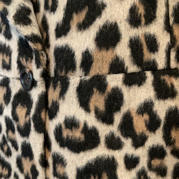 Ann Taylor Brushed Leopard Print Shawl Collar Cocoon Coat 553115 - Picture 6 of 10